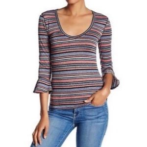 Free People Multicolor Striped Top Excellent condition